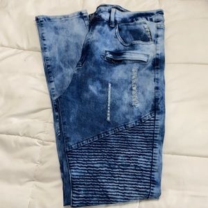 Men’s stonewashed/ Tie-dyed skinny jeans
